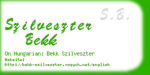 szilveszter bekk business card